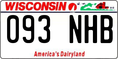 WI license plate 093NHB