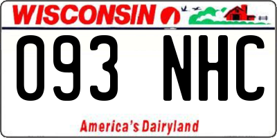 WI license plate 093NHC