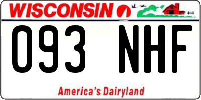 WI license plate 093NHF