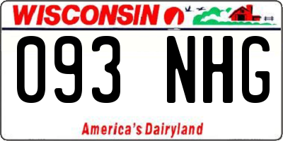 WI license plate 093NHG