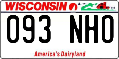 WI license plate 093NHO