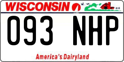 WI license plate 093NHP