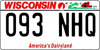 WI license plate 093NHQ