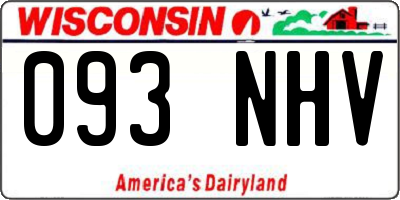 WI license plate 093NHV