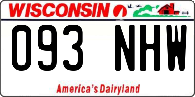 WI license plate 093NHW