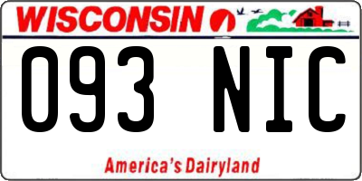 WI license plate 093NIC