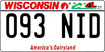 WI license plate 093NID