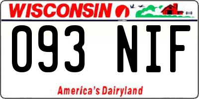 WI license plate 093NIF