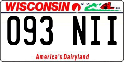 WI license plate 093NII