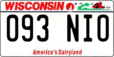 WI license plate 093NIO