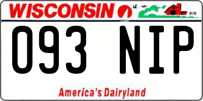 WI license plate 093NIP