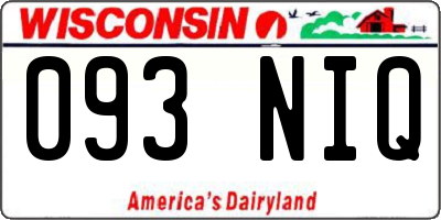 WI license plate 093NIQ