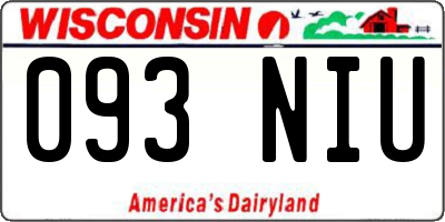 WI license plate 093NIU