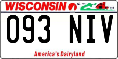 WI license plate 093NIV