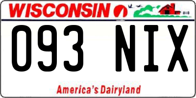 WI license plate 093NIX
