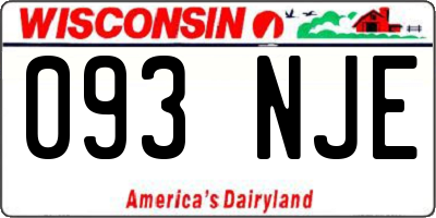 WI license plate 093NJE