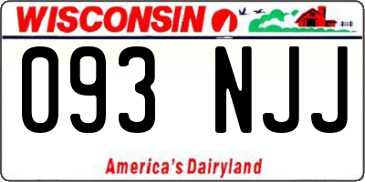 WI license plate 093NJJ