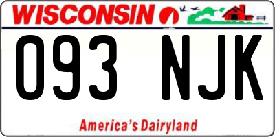 WI license plate 093NJK