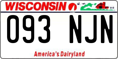 WI license plate 093NJN