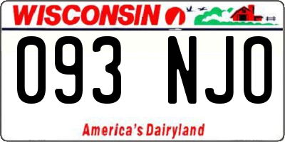 WI license plate 093NJO