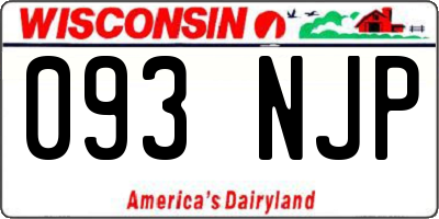 WI license plate 093NJP