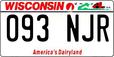 WI license plate 093NJR