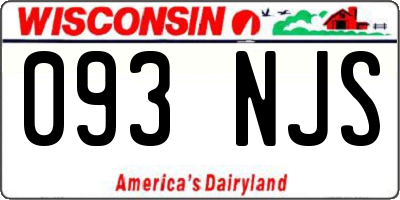 WI license plate 093NJS