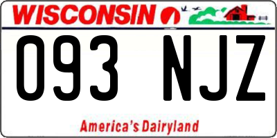 WI license plate 093NJZ