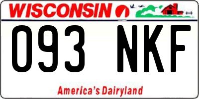 WI license plate 093NKF