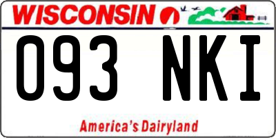 WI license plate 093NKI