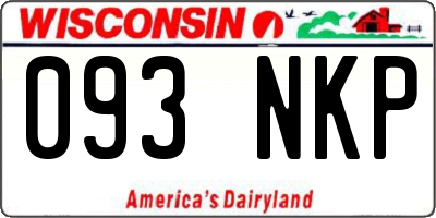 WI license plate 093NKP