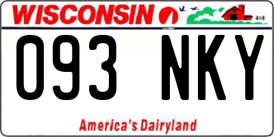 WI license plate 093NKY