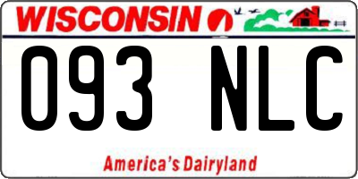 WI license plate 093NLC