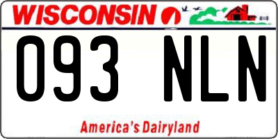 WI license plate 093NLN