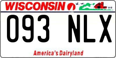 WI license plate 093NLX