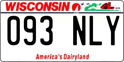 WI license plate 093NLY