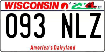 WI license plate 093NLZ