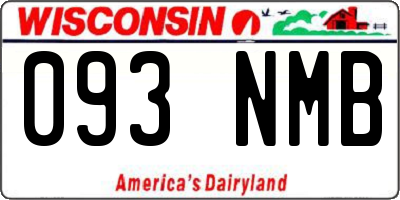 WI license plate 093NMB