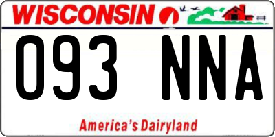 WI license plate 093NNA