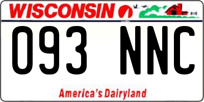 WI license plate 093NNC