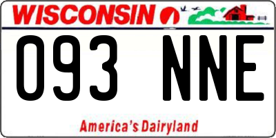WI license plate 093NNE