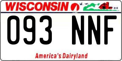 WI license plate 093NNF