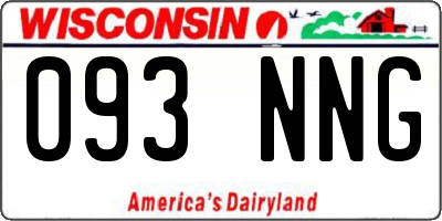 WI license plate 093NNG