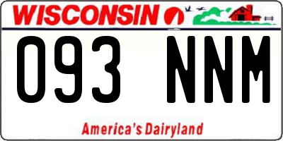 WI license plate 093NNM