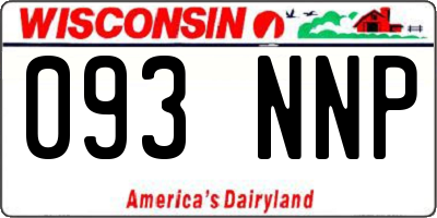 WI license plate 093NNP
