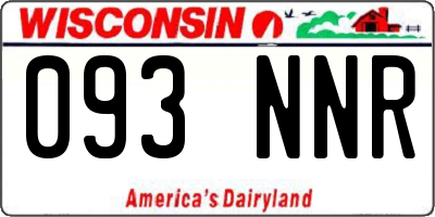 WI license plate 093NNR