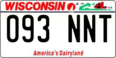 WI license plate 093NNT