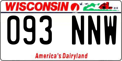 WI license plate 093NNW