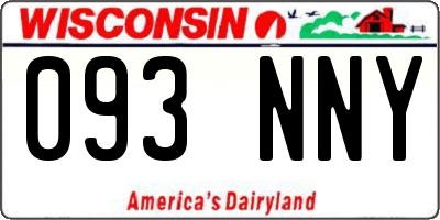 WI license plate 093NNY