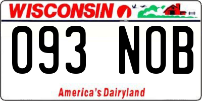 WI license plate 093NOB
